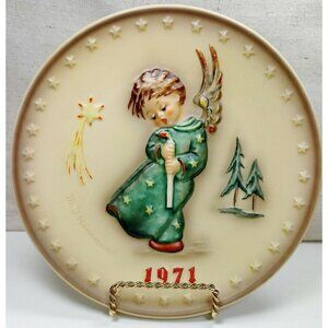 M J Hummel 1971 Hand Painted Porcelain First Edition 100 Years Angel Plate VTG